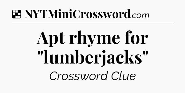 Solution: Apt rhyme for 