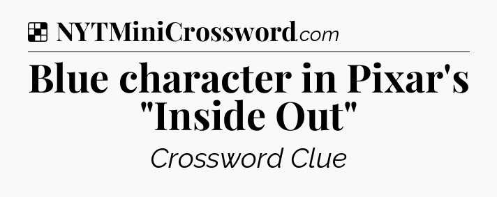 Solution: Blue character in Pixar's 