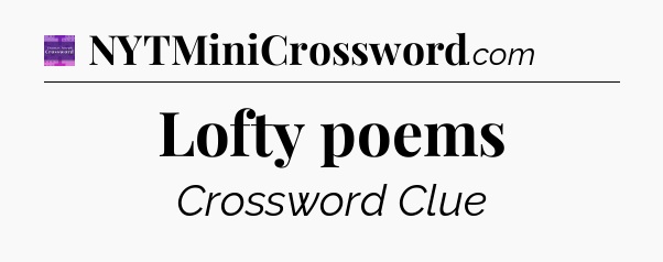 Lofty poems - Thomas Joseph Crossword