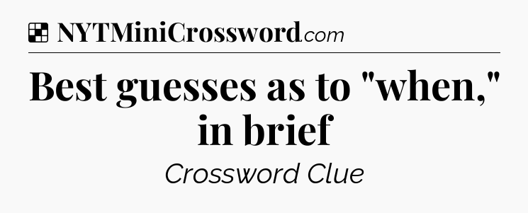 Solution: Best guesses as to 