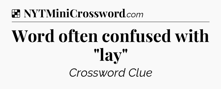 Solution: Word often confused with 