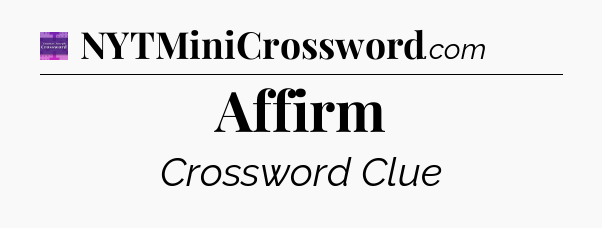 Affirm - Thomas Joseph Crossword