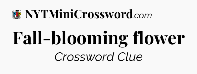 Fall-blooming flower Crossword Clue