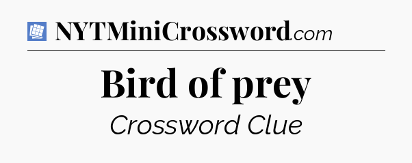 Bird of prey Puzzle Page Crossword Clue