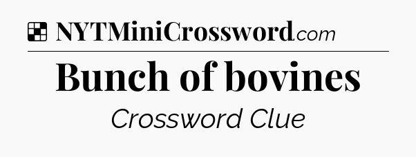 Solution: Bunch of bovines - NYT Crossword
