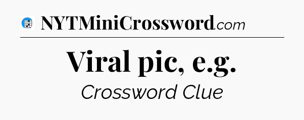 Viral pic, e.g Crossword Clue