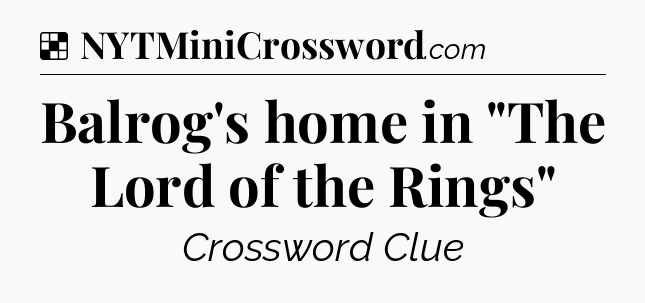 Solution: Balrog's home in 