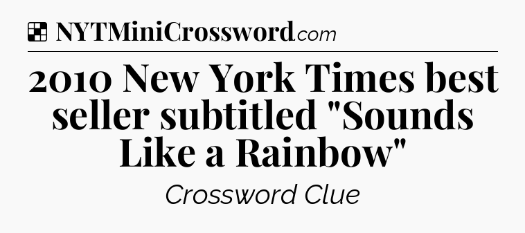 Solution: 2010 New York Times best seller subtitled 