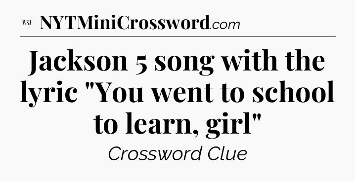 Jackson 5 song with the lyric 