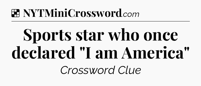 Solution: Sports star who once declared 