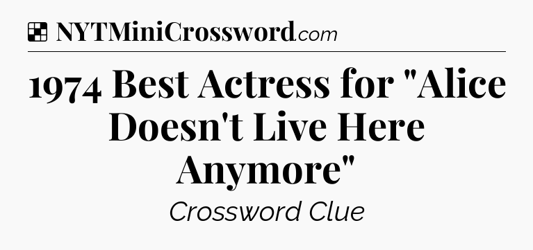 Solution: 1974 Best Actress for 