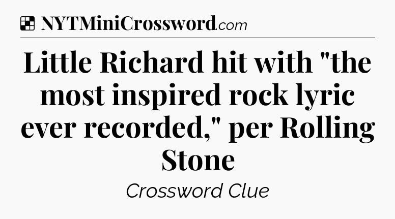 Solution: Little Richard hit with 