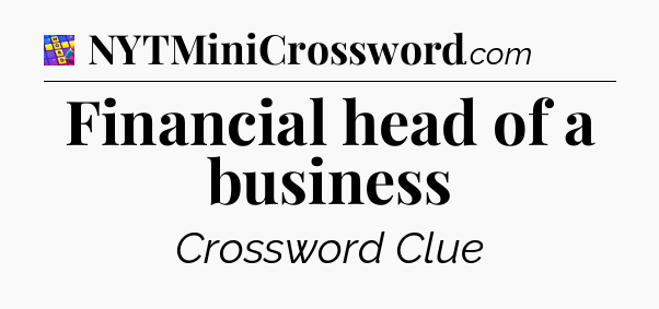 Financial head of a business Codycross