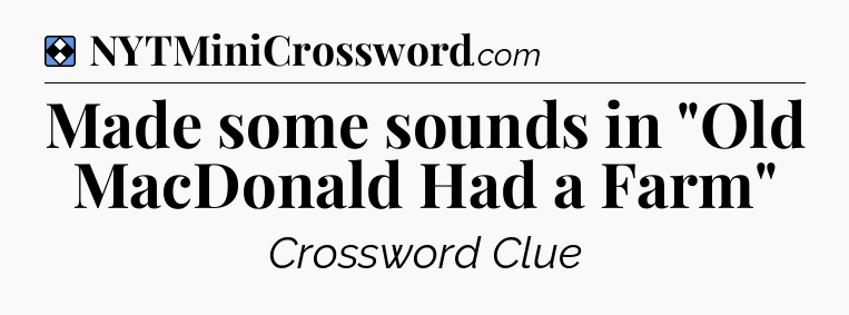 Solution: Made some sounds in 