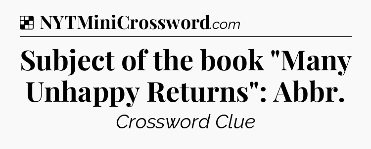 Solution: Subject of the book 