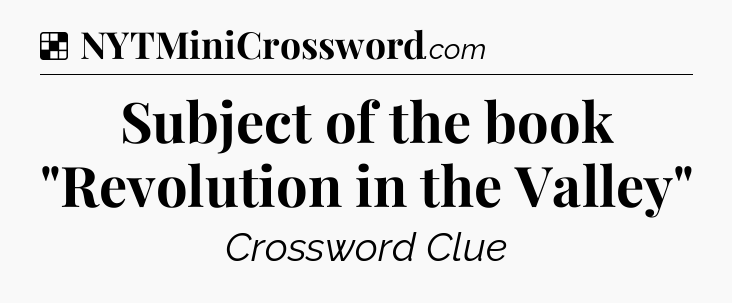 Solution: Subject of the book 