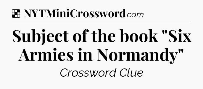 Solution: Subject of the book 