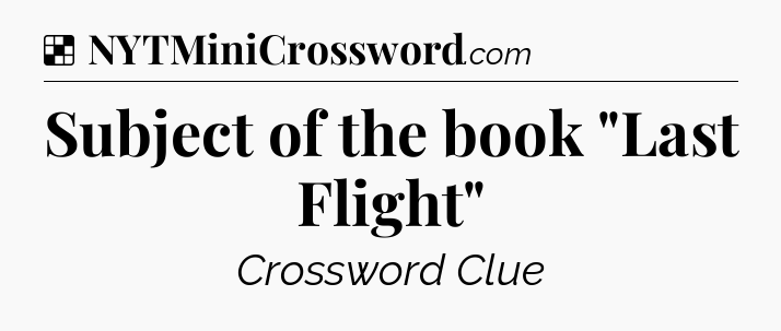 Solution: Subject of the book 