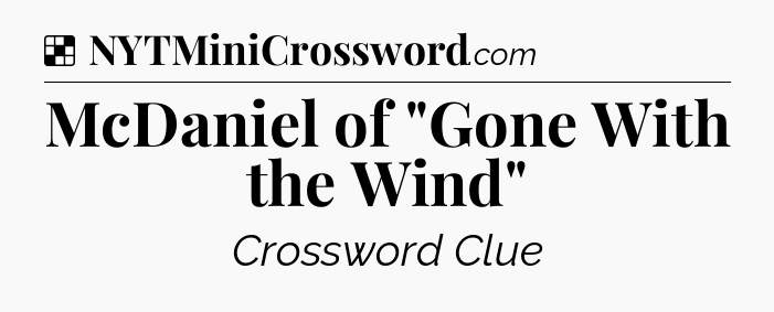 Solution: McDaniel of 