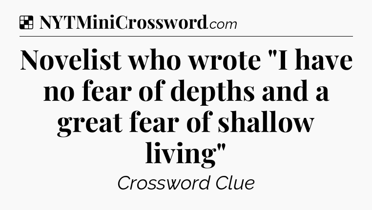 Solution: Novelist who wrote 