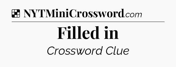 Solution: Filled in - NYT Crossword