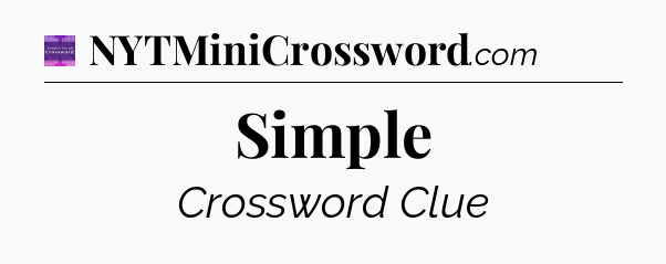 Simple - Thomas Joseph Crossword