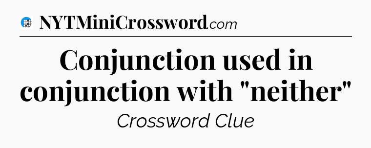 Conjunction used in conjunction with 