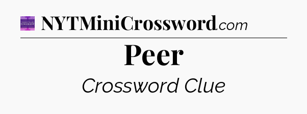 Peer - Thomas Joseph Crossword