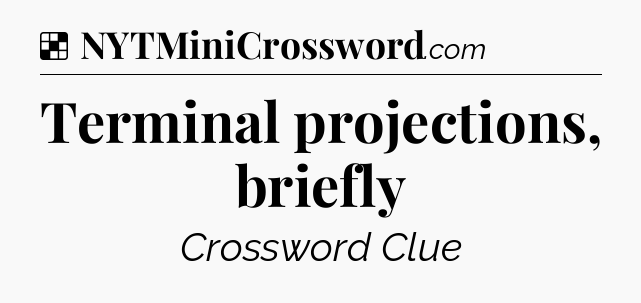 Solution: Terminal projections, briefly - NYT Crossword