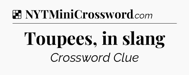 Solution: Toupees, in slang - NYT Crossword