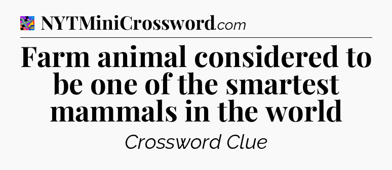 Farm animal considered to be one of the smartest mammals in the world Crossword Clue