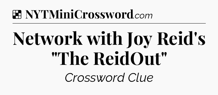 Solution: Network with Joy Reid's 