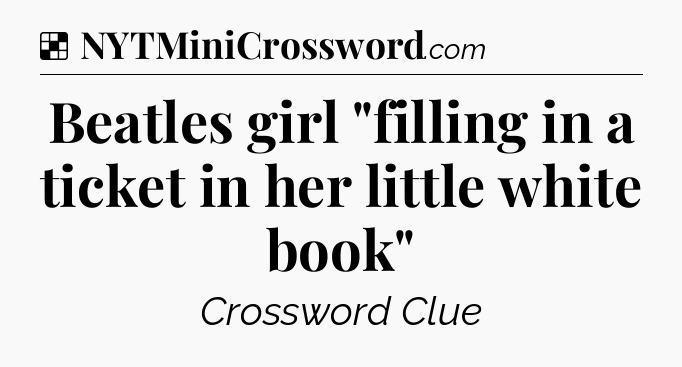 Solution: Beatles girl 