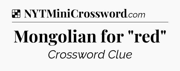 Solution: Mongolian for 