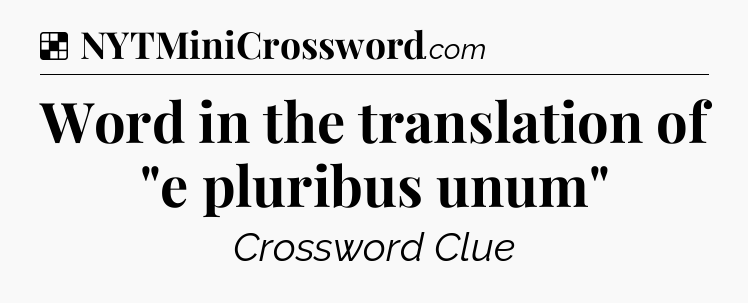 Solution: Word in the translation of 
