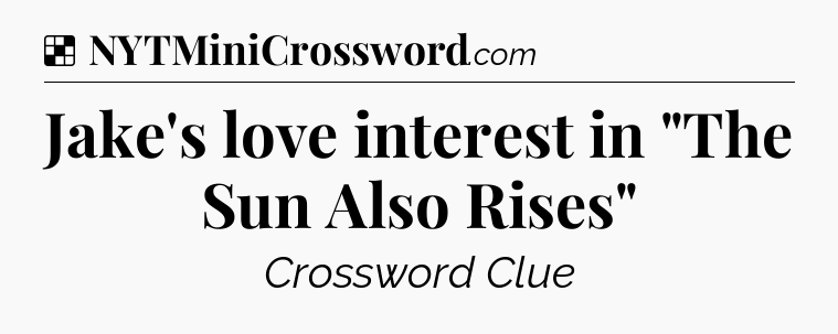 Solution: Jake's love interest in 