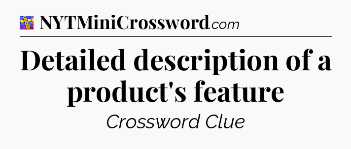 Detailed description of a product's feature Codycross