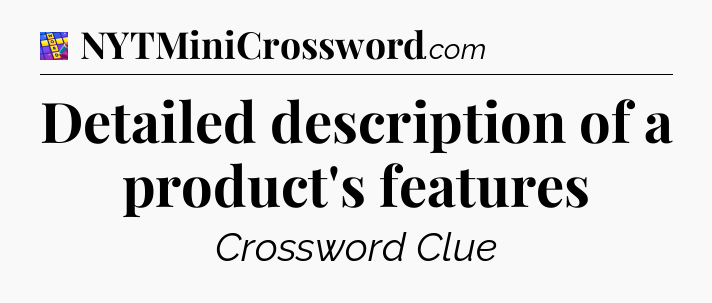 Detailed description of a product's features Codycross