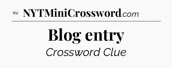 Blog entry - WSJ Crossword