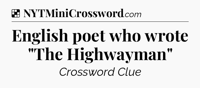 Solution: English poet who wrote 