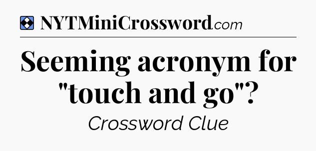 Solution: Seeming acronym for 