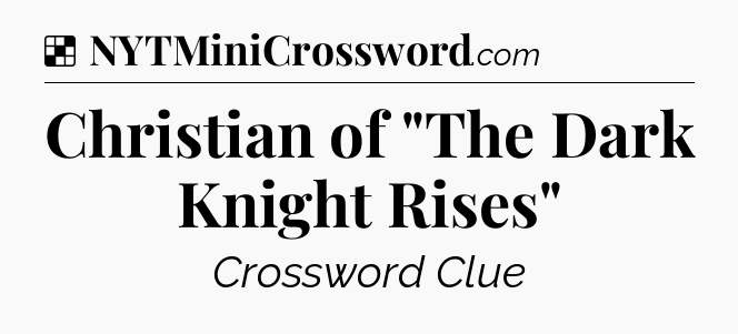 Solution: Christian of 
