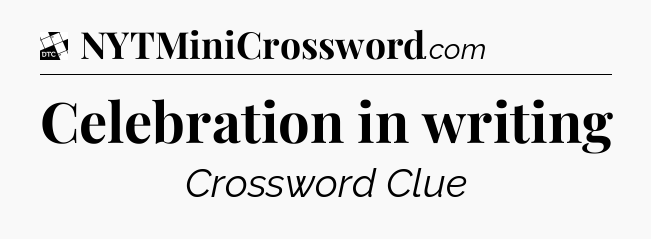 Celebration in writing - Daily Themed Classic Crossword