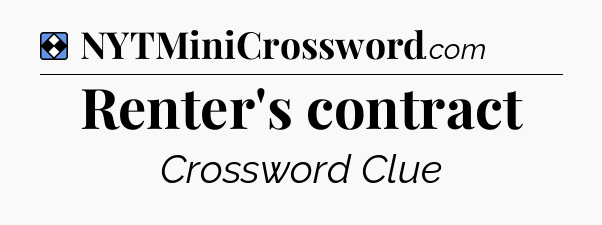 Solution: Renter's contract - NYT Mini Crossword