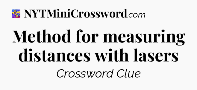 Method for measuring distances with lasers Codycross