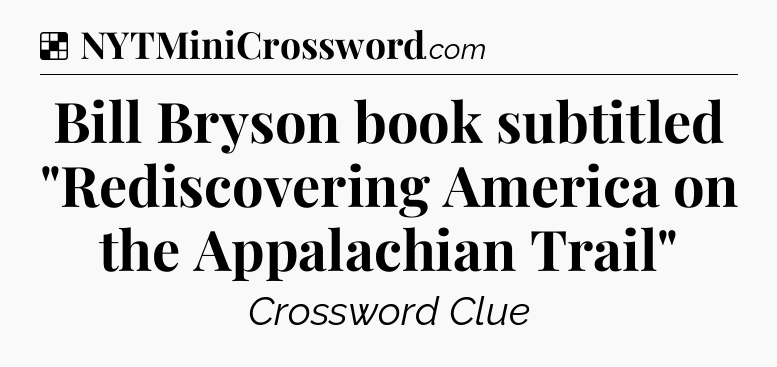 Solution: Bill Bryson book subtitled 