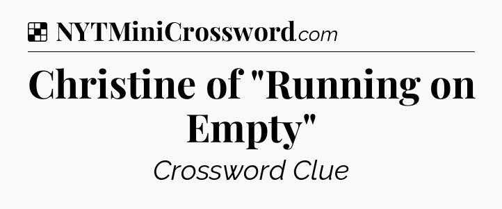 Solution: Christine of 