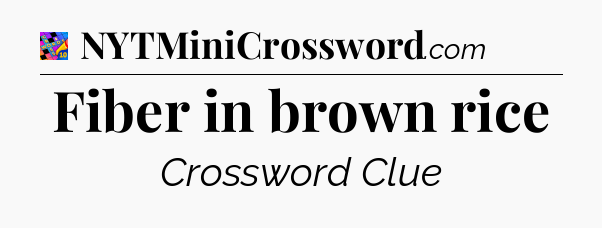 Fiber in brown rice Crossword Clue