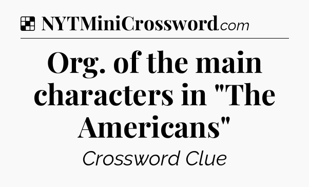 Solution: Org. of the main characters in 