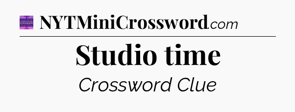 Studio time - Thomas Joseph Crossword
